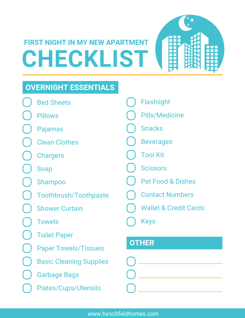 minimalist first apartment checklist